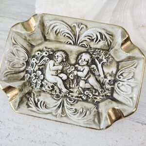 Vintage Capodimonte Porcelain Ashtray Vintage Porcelain Home Decor Table Decor